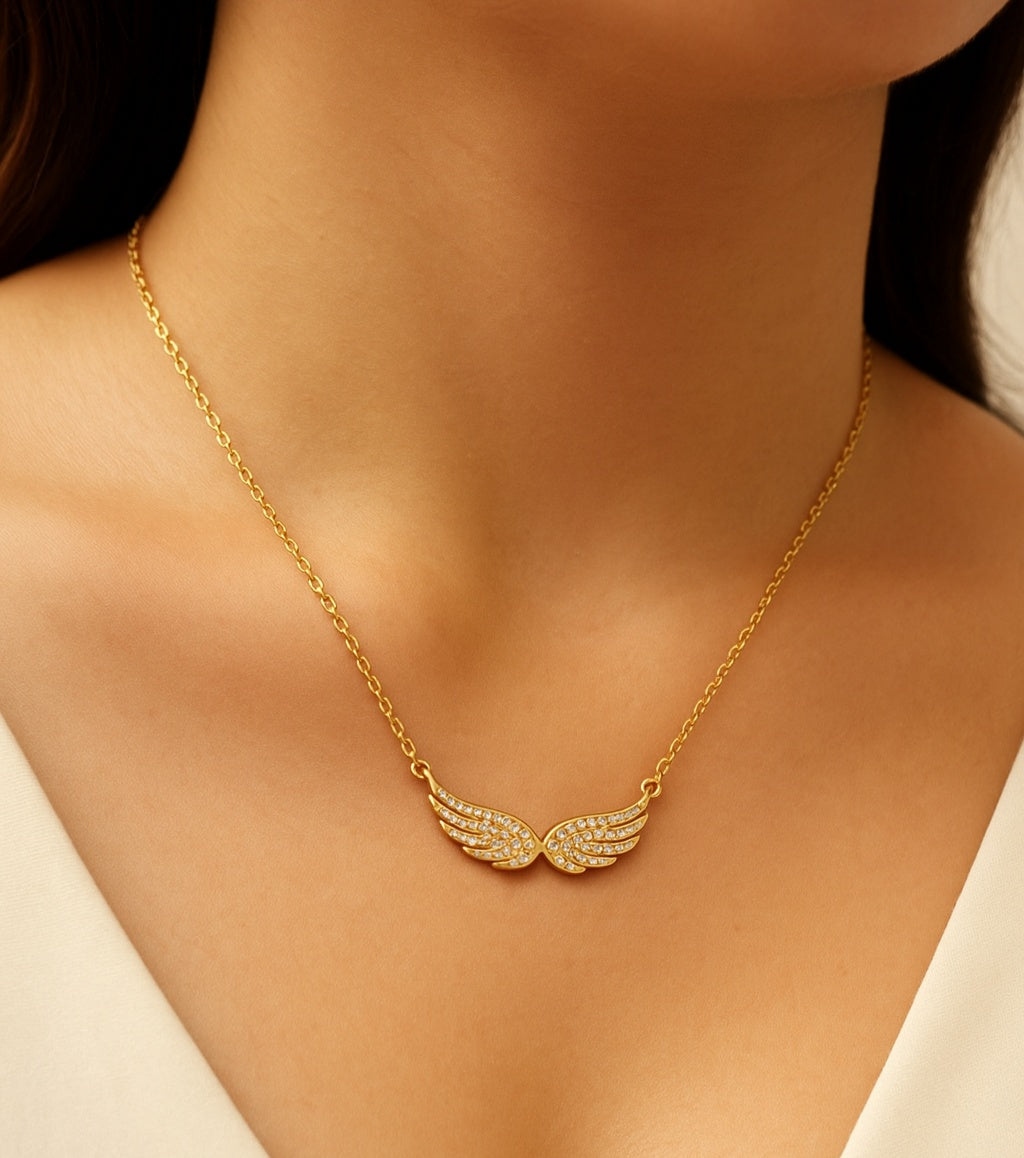 (Necklace Double Wings : Golden