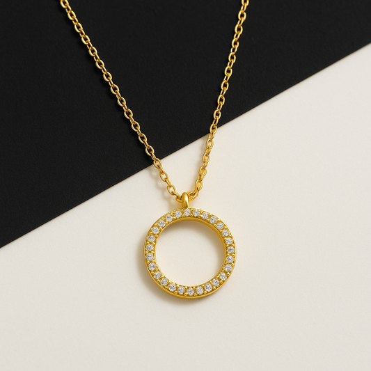 Necklace Circle Ring : Golden