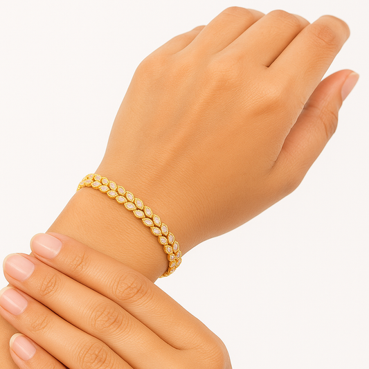 Elegant Marquise Gold Bracelet