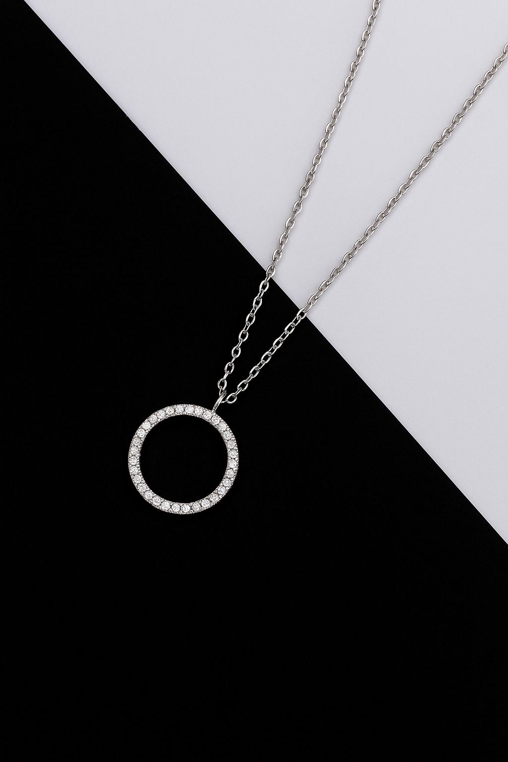 (Necklace Circle Rings : Silver