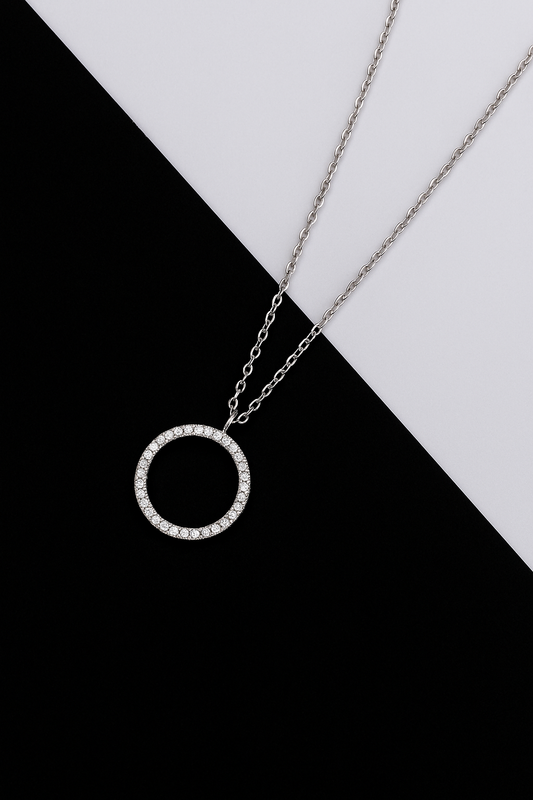 (Necklace Circle Rings : Silver